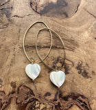 earrings . mother of pearl hearts