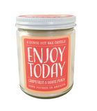 candle . soy wax . Enjoy Today