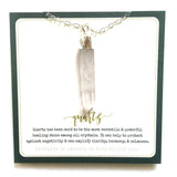 necklace . long quartz crystal