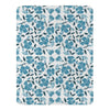 Plush Throw Blanket - blue hibiscus