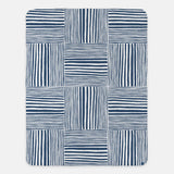 plush throw blanket - navy  stripes