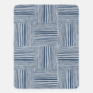 plush throw blanket - navy  stripes