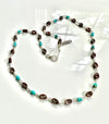 limited edition . shell and turquoise wrapped necklace