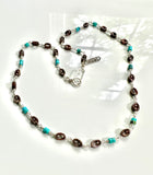 limited edition . shell and turquoise wrapped necklace