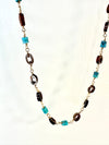 limited edition . shell and turquoise wrapped necklace