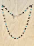 limited edition . shell and turquoise wrapped necklace