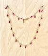 Rubellite wrapped necklace GF