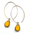 last call . earrings core . pressed glass teardrops
