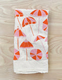 flour sack tea towel. beach umbrellas