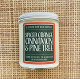 candle . seasonal soy wax . spice orange, cinnamon + pine tree