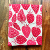 flower sack tea towel . strawberries