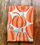 flour sack tea towel . pumpkin