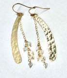 earrings . hammered wishbones