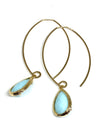 last call . earrings . dipped robin blue drops
