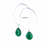 last call . earrings core . pressed glass teardrops