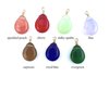 last call . earrings core . pressed glass teardrops