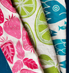 flower sack tea towel . strawberries