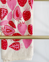 flower sack tea towel . strawberries