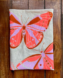 flower sack tea towel . butterflies
