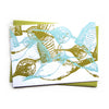 letterpress card . hummingbirds