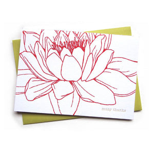 letterpress card . waterlily