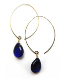 last call . earrings core . pressed glass teardrops