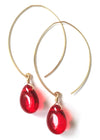 last call . earrings core . pressed glass teardrops