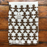 flour sack tea towel . seasonal . gingerbread