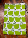 flour sack tea towel . green apple