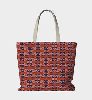 large tote . orange butterflies