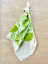flower sack tea towel . limes