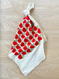 flour sack tea towel . red apple