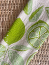 flower sack tea towel . limes
