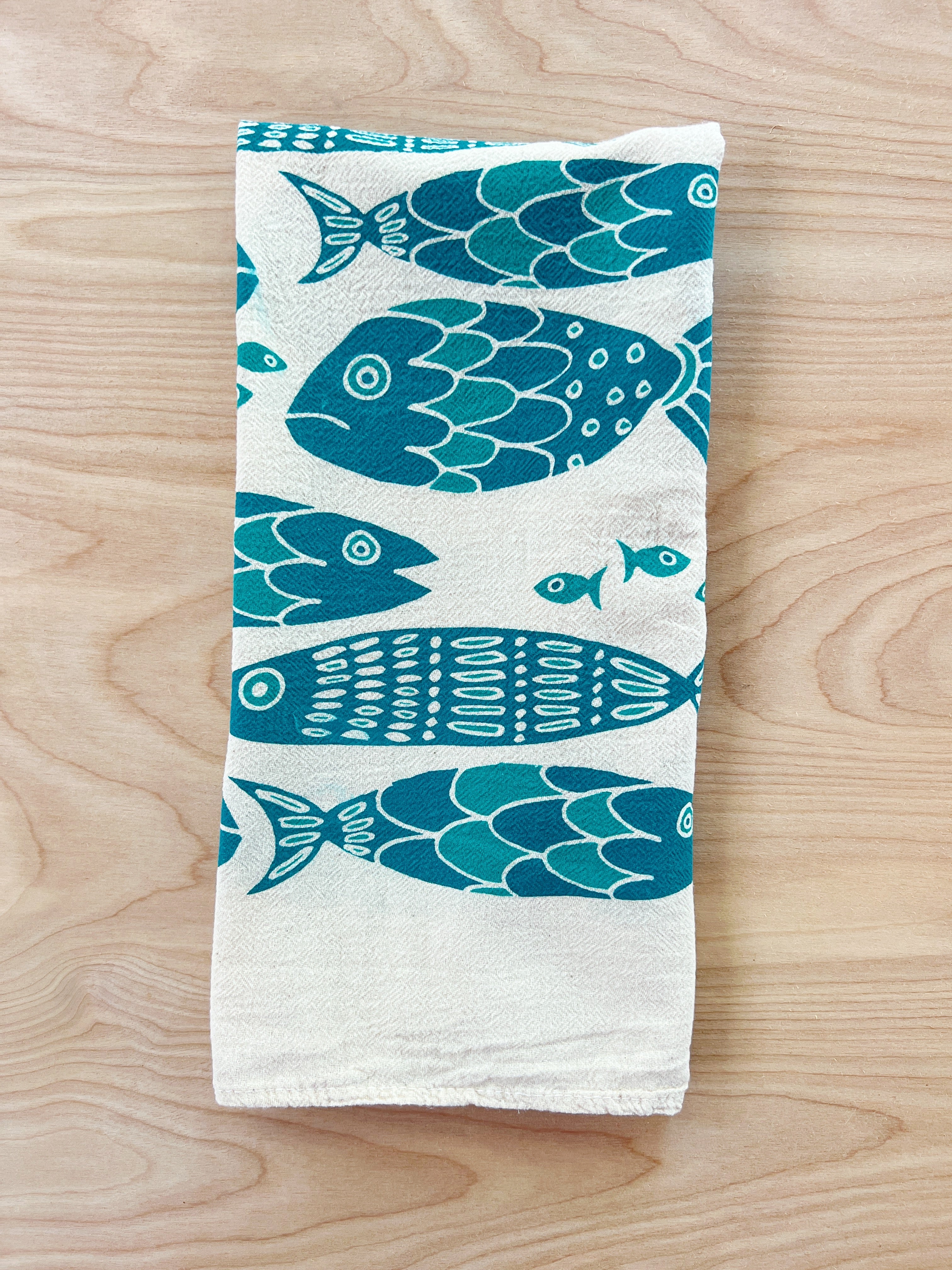flour sack tea towel . fish tribe – NOON™ DESIGN SHOP