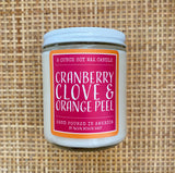 candle . seasonal soy wax . cranberry, clove + orange peel