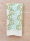 flour sack tea towel. peace signs