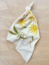flower sack tea towel . Black eyed Susan