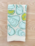 flower sack tea towel . oysters
