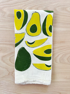 flour sack tea towel. avocado