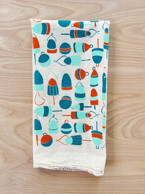 flower sack tea towel . buoys