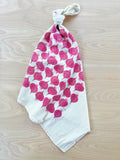 flour sack tea towel . red onions