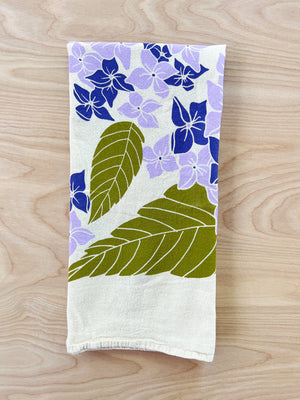 flower sack tea towel . hydrangea