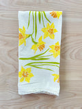 flower sack tea towel . daffodils