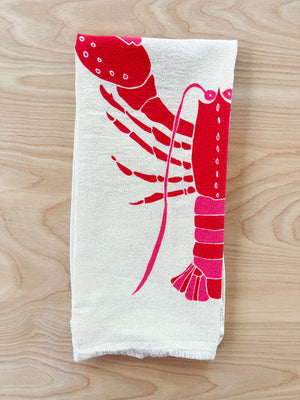 flour sack tea towel . lobsta