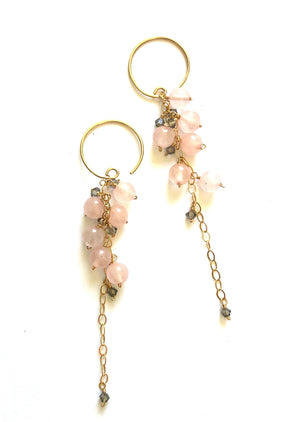 sale. vine nouveau  rose quartz earrings