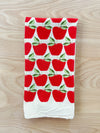 flour sack tea towel . red apple