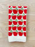 flour sack tea towel . red apple