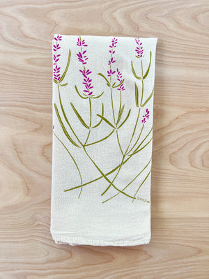 flower sack tea towel . lavender