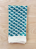 flour sack tea towel . new waves