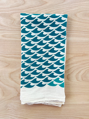 flour sack tea towel . new waves